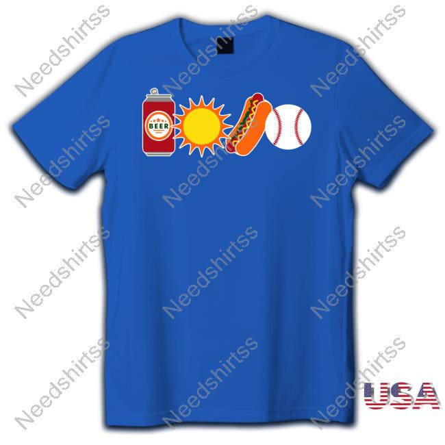 Obviousshirt Beer Sun Sausages Baseball Chicago Tee Shirts