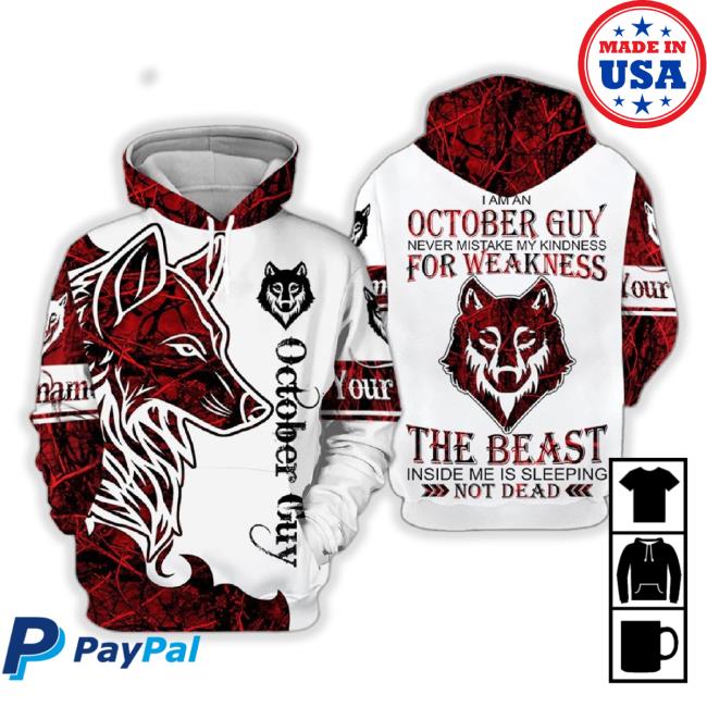 Official Personalized White October Wolf Guy The Monster Inside Me 3D TankTop Gift For Man