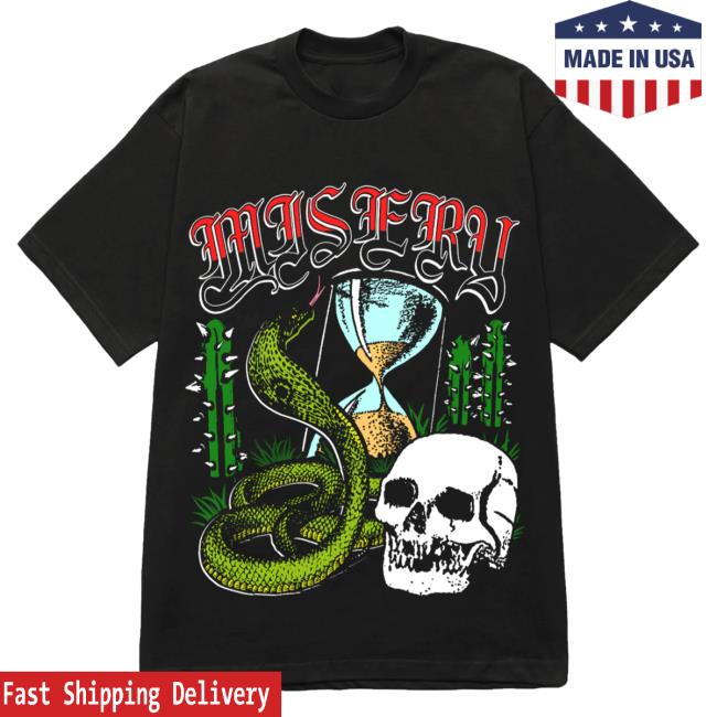 Official Misery Worldwide Misery Time Kills Graphic Print Black Shirt