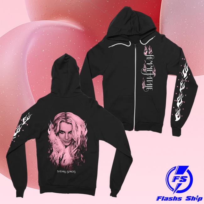 Official Britney Spears Apparel Clothing Merch Store Femme Fatale Zip Up Pullover Hoodie BritneySpears Shop